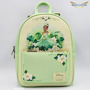 Loungefly Disney The Princess And The Frog Tiana Floral Green Mini Backpack New